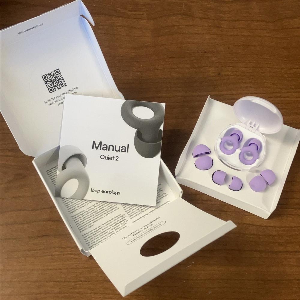 Loop Quiet 2 Earplugs Violet Reusable Noise Reducing Earplugs Open Box New
